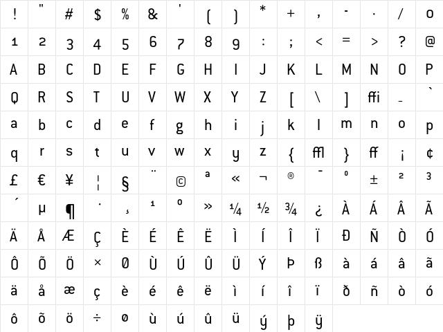 ConduitOSITC Regular font glyphpreview