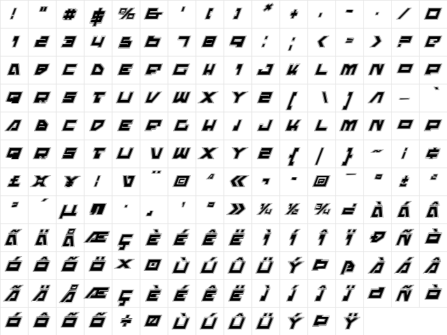 Trajia Pro Italic Pro Italic font glyphpreview