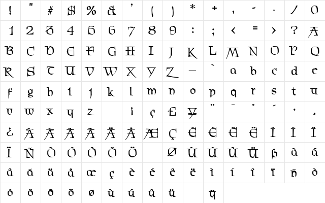 Chevalier Bold font glyphpreview