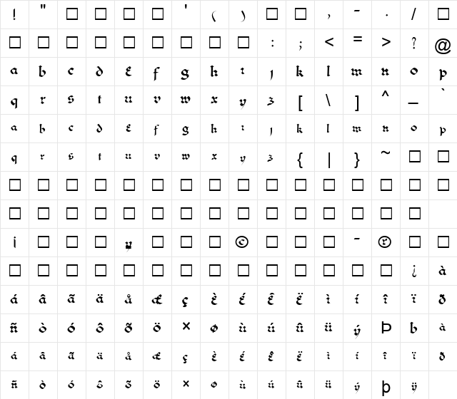 FZ JAZZY 33 Normal font glyphpreview