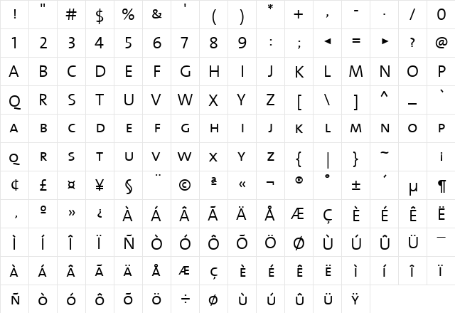 TheMixSemiLight-Caps Regular font glyphpreview