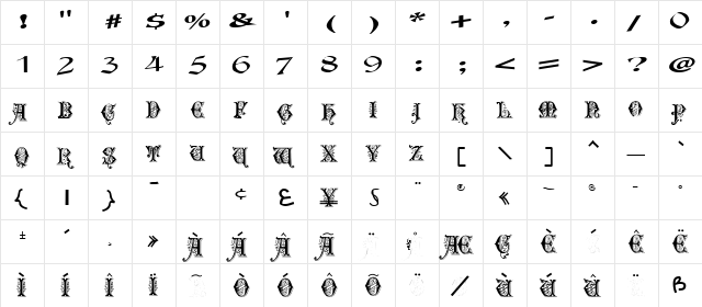 FlowerCapsText1222 Regular font glyphpreview