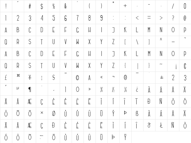 Freeds Regular font glyphpreview
