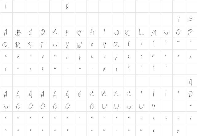 Minimalisty Demo Regular font glyphpreview