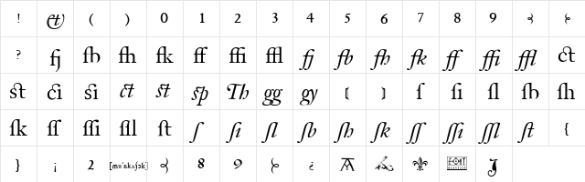 Tyrnavia Xperts Regular font glyphpreview