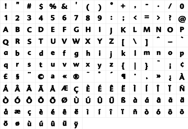 AdvertRough Four font glyphpreview