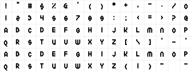 Meckablecka Regular font glyphpreview