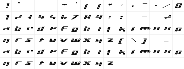 Double Impact Regular font glyphpreview
