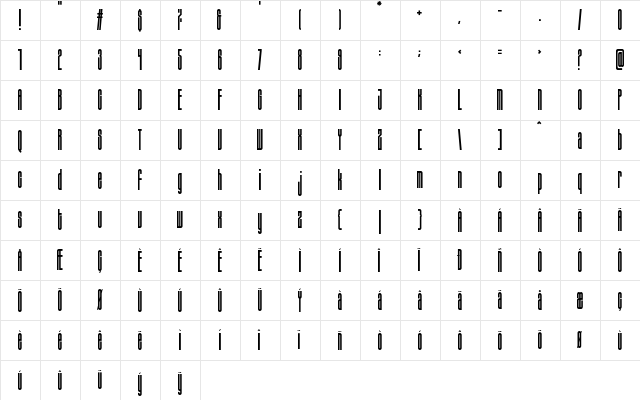 Sigana Cond Regular font glyphpreview