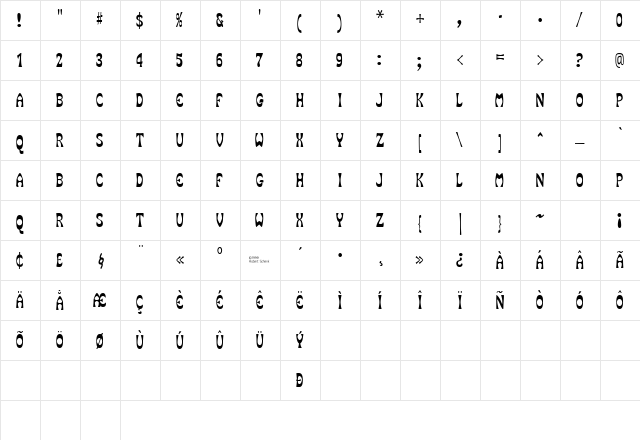 SmokeHaus Regular font glyphpreview
