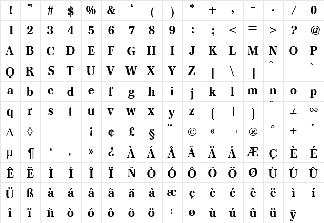 FranklinSerif Bold font glyphpreview