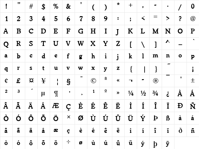 WorcesterRouT Bold font glyphpreview