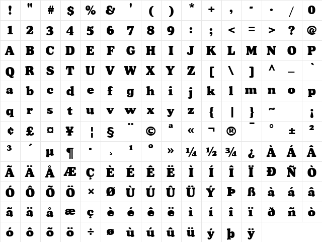 FZ ROMAN 35 Normal font glyphpreview