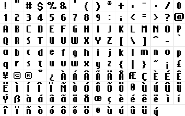 FFF Glorious Bold Regular font glyphpreview