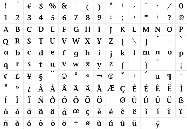 Stone Informal Semi Bold Regular font glyphpreview