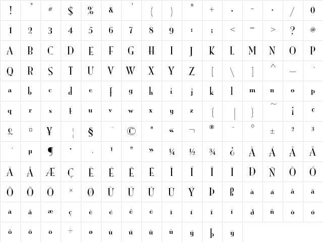 MonaLisaEF Solid font glyphpreview