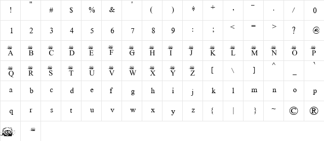 FerretsRTopsCapitals Regular font glyphpreview