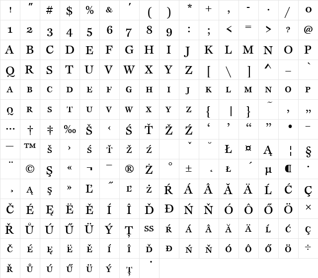 EspriItcSCTEEMed Regular font glyphpreview