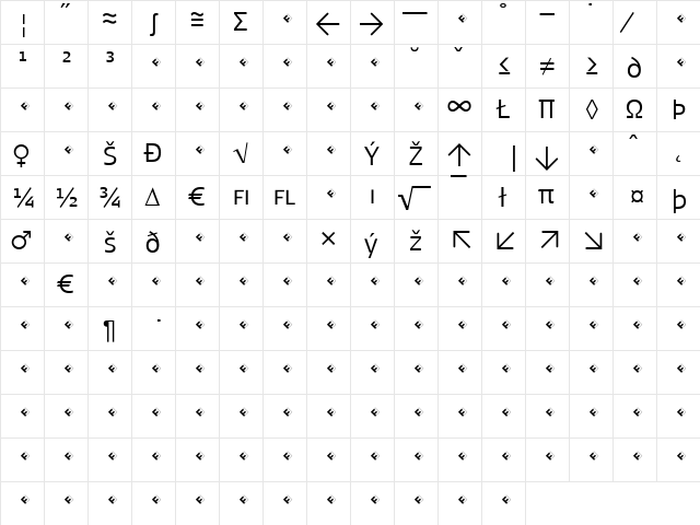 Signa Regular font glyphpreview