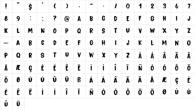 Bitterbrush DEMO Regular font glyphpreview