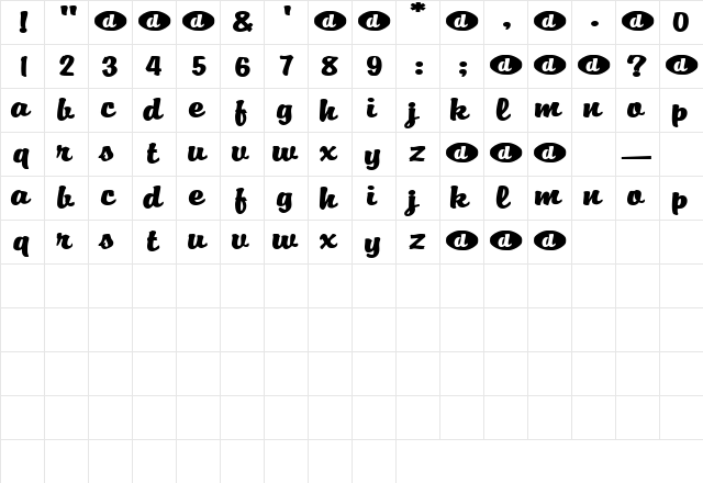 Thief Regular font glyphpreview