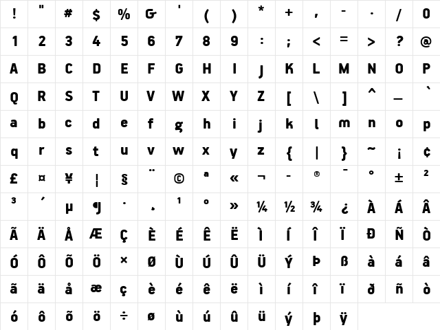 PF Handbook Pro Black font glyphpreview