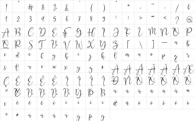 Adsila Regular font glyphpreview