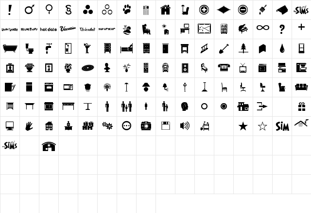 Simbats Regular font glyphpreview