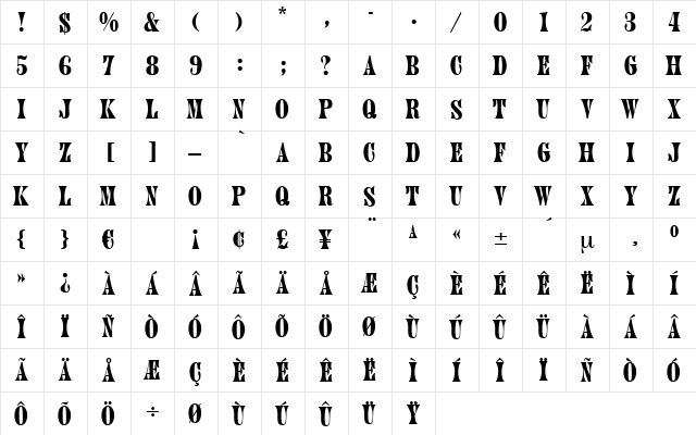 Lanzarote Regular font glyphpreview