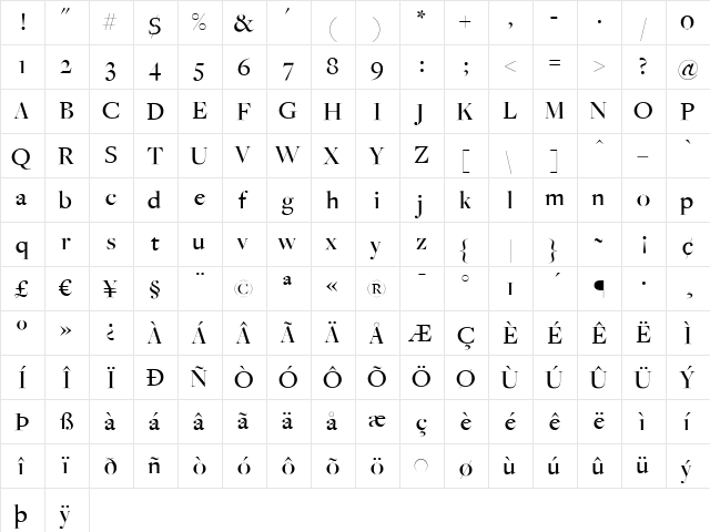 FreightBigMedium Regular font glyphpreview