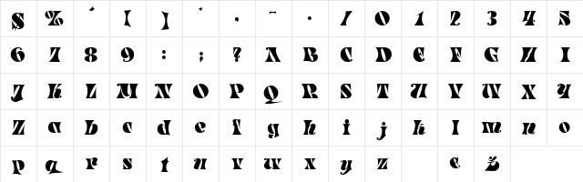 Sally Normal font glyphpreview