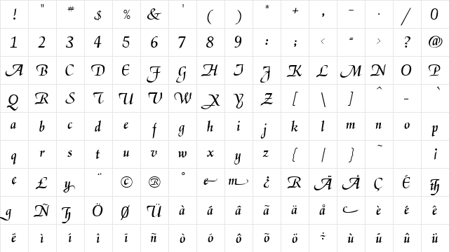 RSElGarrett Medium font glyphpreview