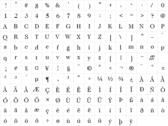 Caslon Two SSi Regular font glyphpreview