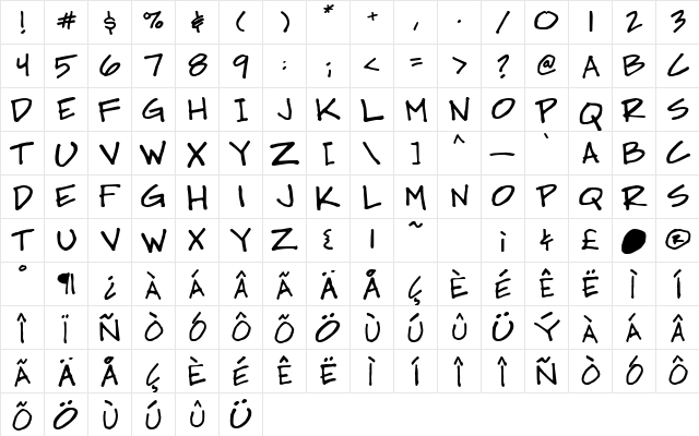 Mr. Walters Regular font glyphpreview