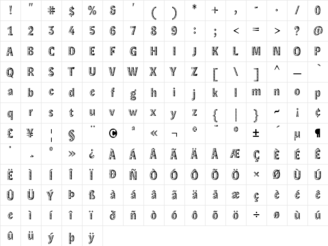 LexiconHeadline Xylo font glyphpreview
