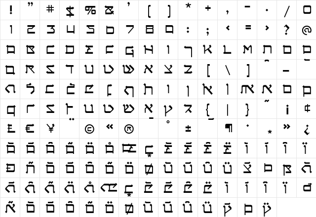 Circumcision Regular font glyphpreview