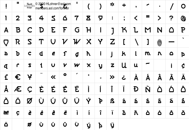 SanitaryDemi Regular font glyphpreview