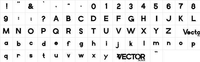 VectorBlack Regular font glyphpreview