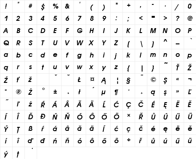 AvantGarGotItcTEEDem Italic font glyphpreview