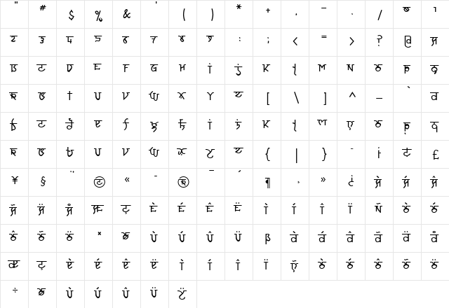 DevineTown Regular font glyphpreview