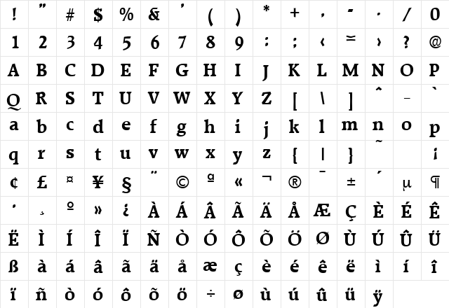 Raleigh-Serial Bold font glyphpreview