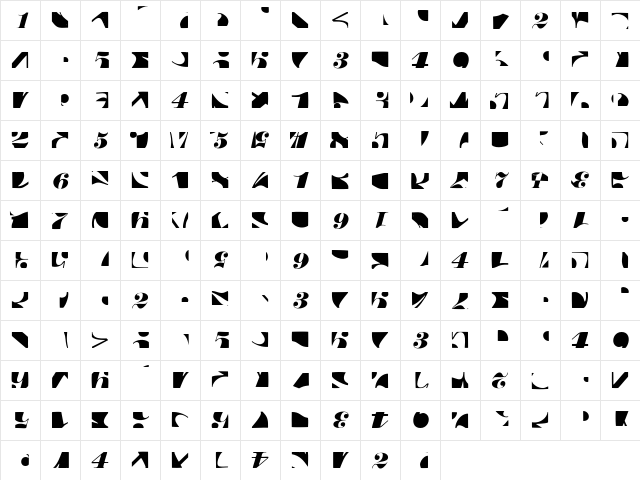 DigitsCarpet Regular font glyphpreview