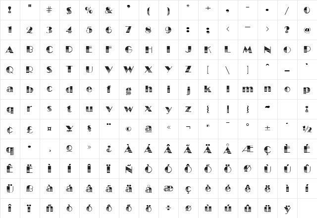 SMCWashington Regular font glyphpreview