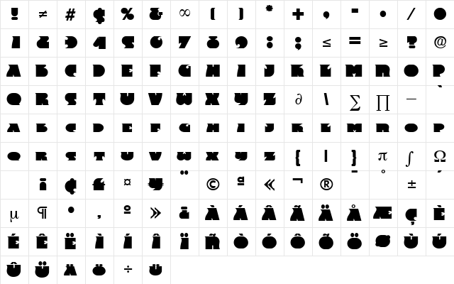 Frenzy Medium font glyphpreview