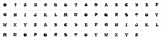 roucorns Regular font glyphpreview
