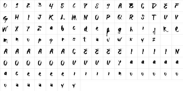 Vtks Dracena Regular font glyphpreview