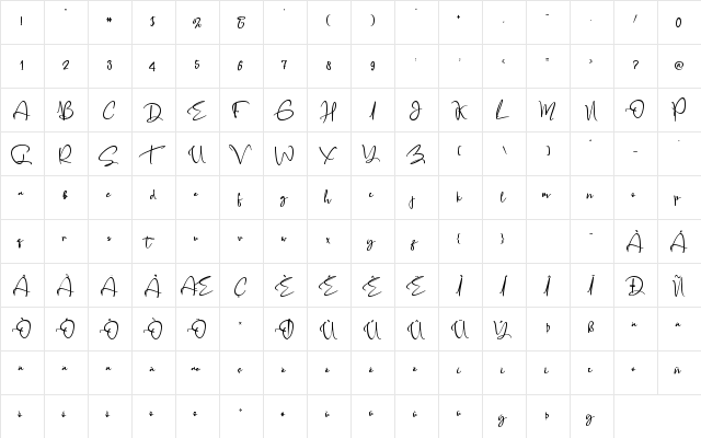 summer miracle Regular font glyphpreview