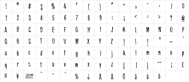 Tremolo Flaw Regular font glyphpreview