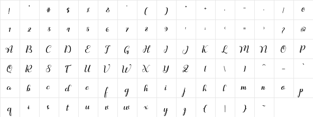 Ralilea Regular font glyphpreview