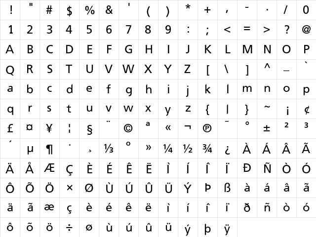 FreewayRoman1 Regular font glyphpreview